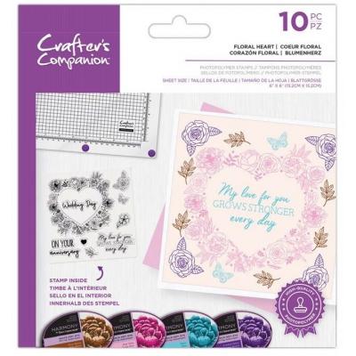 Crafter's Companion Clear Stamps - Floral Heart